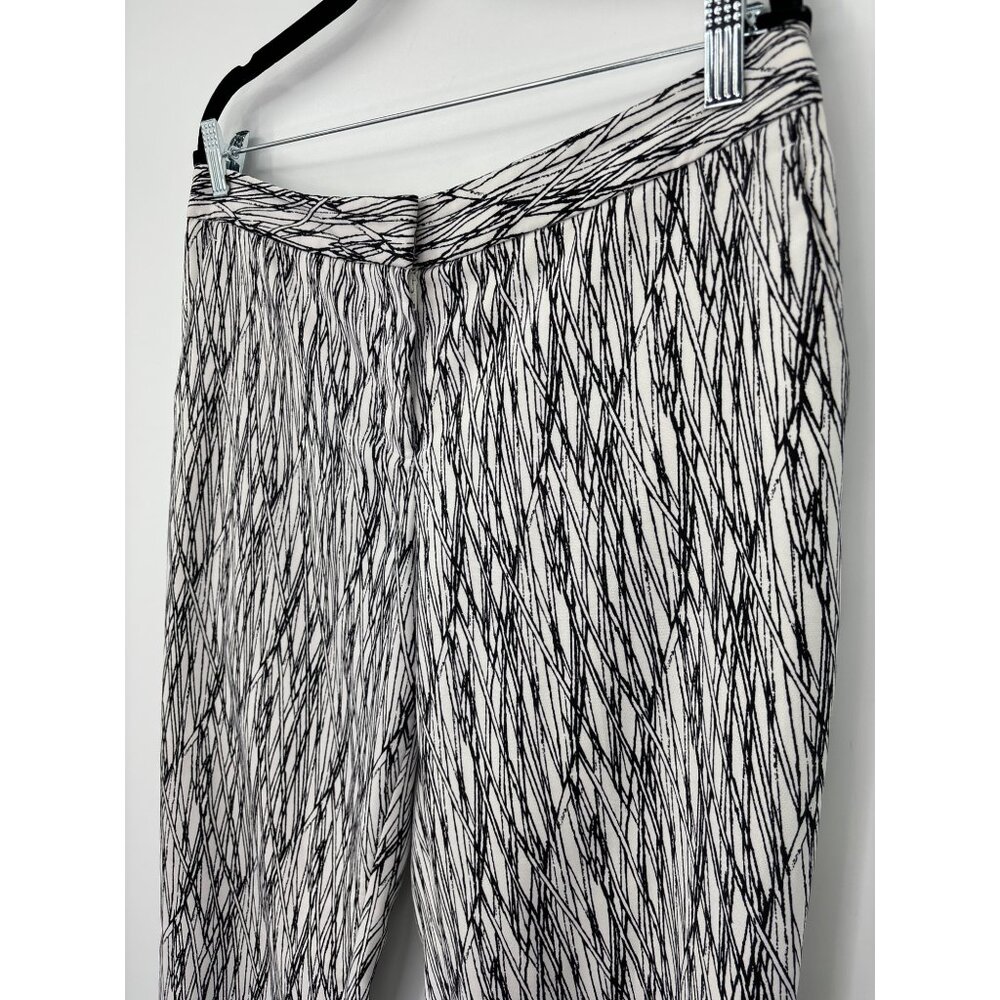 Vince Camuto Printed Trouser Pant White Black Size 10 - Picture 3 of 6